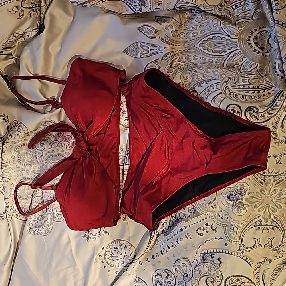 Red 2pc bathing suit